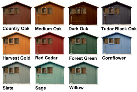 ronseal garden colour Ronseal Fence Paint Colours, Ronseal Fence Paint, Shed Paint Colours, Ronseal Garden Paint, Fence Paint Colours, Garden Diy On A Budget, Painted Shed, Outdoor Patio Designs, Shed Colours