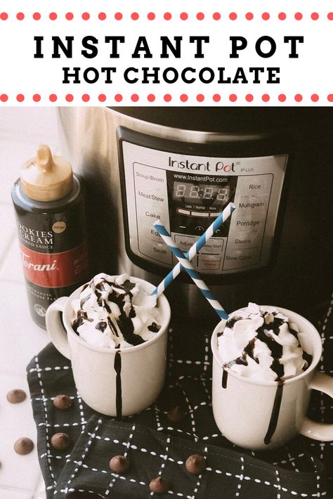 Here, we’ve only got one rule: never ever let it cool! Keep it cookin in the pot, (what do we got?) HOT CHOC-O-LATE! Instant Pot Hot Chocolate that is,! Which is even better than any other type of hot chocolate? Why? Because it is so quick, easy, and effortless! It’s creamy, chocolatey, and delicious, and it’s ready in 10 minutes, no stirring required! It’s the perfect way to cook hot chocolate for a crowd! Hot Chocolate For A Crowd, Instant Pot Hot Chocolate, Pot Cookies, Delicious Hot Chocolate, Pumpkin Chocolate Chip Cookies, Peppermint Cookies, Homemade Hot Chocolate, Hot Chocolate Bars, Pumpkin Chocolate Chips