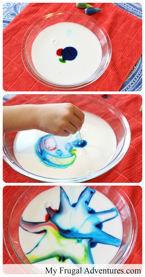 Easy milk painting for children- just a few simple ingredients and you can create beautiful, swirling firework art. Firework Art, Milk Painting, Fireworks Art, Snowed In, Diy And Crafts Sewing, Flower Diy, Crafts For Kids To Make, Craft For Kids, Childrens Crafts