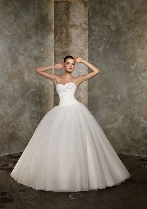 Mori Lee 4614 Wedding Dress Puffy, Tulle Ballgown Wedding Dress, Bodice Wedding Dress, Tulle Ballgown, Ballgown Wedding Dress, Chapel Train Wedding Dress, White Ball Gowns, Ballgown Wedding, Wedding Dress Organza