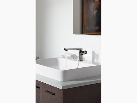 KOHLER | Ferguson Bathroom, Rectangular Sink Bathroom, Modern Sink, How To Install Countertops, Single Handle Bathroom Faucet, Vessel Bathroom Sink, Old Cabinets, Bathroom Sinks, Vessel Sink