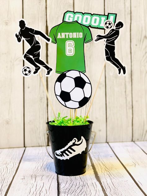 Excited to share this item from my #etsy shop: Soccer Birthday Party, Football Party, Futball Party, Soccer Centerpiece, Personalized centerpiece, Sports Centerpiece. Sports Party Soccer Theme Birthday Party Decorations Centerpiece Ideas, Soccer Birthday Centerpieces, Soccer Centerpieces, Soccer Party Decorations, Sports Centerpieces, Soccer Banquet, Soccer Birthday Cakes, Soccer Birthday Party, Personalized Centerpieces