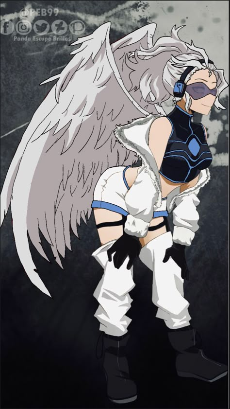 Winged Hero Costume, Winged Hero Oc, Mha Oc Angel Quirk, All Might Daughter Oc, Mha Winged Oc, Mha Oc With Wings, Mha Oc Costume, Mha Oc Wings, Bnha Body Base