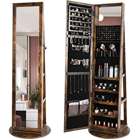 Jewelry Mirror Cabinet, Full Length Mirror With Storage, Full Length Mirror Hanging, Mirror With Jewelry Storage, Full Length Mirror Cabinet, Mirror With Storage, Armoire With Mirror, New Mobile Homes, Swivel Mirror