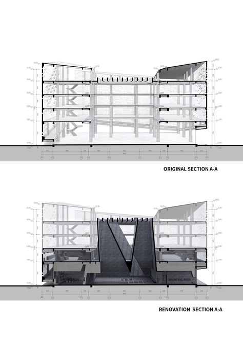 Museum Architect, Fossil Museum, Ramp Design, Building Roof, Architectural Section, Light Well, Museum Architecture, Natural History Museum, Exhibition Space