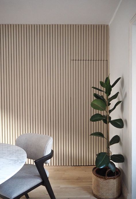 DIY PANELLED WALL WITH HIDDEN STORAGE — luke arthur wells Hidden Sliding Door, Hidden Doors In Walls, Hallway Cupboards, Door Aesthetic, Timber Battens, Wall Paneling Diy, Timber Slats, Timber Walls, Wood Slat Wall