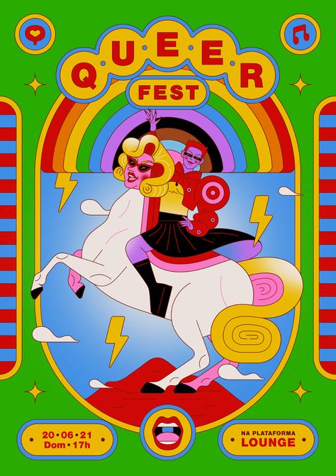 Queer Fest 2021 on Behance Mises En Page Design Graphique, Graphic Artist Designer, Queen Poster, Queer Art, Festival Posters, Event Poster, Graphic Design Poster, Calendar Design, New Poster