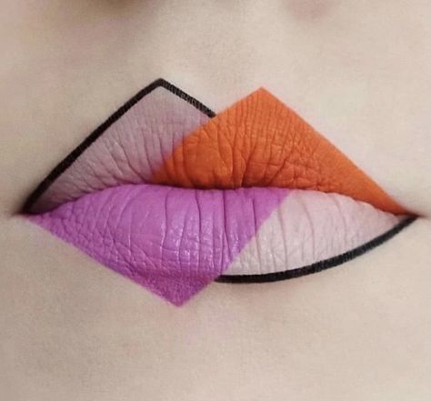 Drag Make-up, Graphic Makeup, Creative Eye Makeup, Neon Party, Pink Lipstick, Orange And Pink, Lip Art, Fantasy Makeup, Editorial Makeup