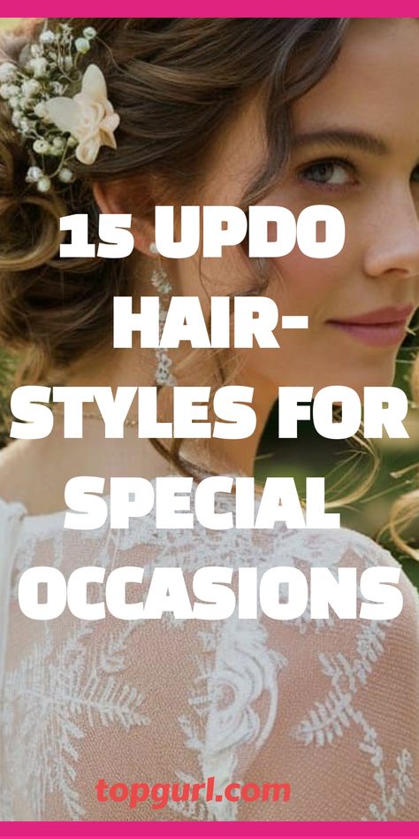 Beautiful Updo Hairstyles for Special Occasions Romantic Bun Wedding Hair, Sophisticated Updos Classy, Wedding Hair Updo Front View, Curled Updo Hairstyles, Elegant Buns, French Twist Bun, Messy Chignon, Sparkly Hair Accessories, Curled Updo