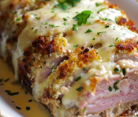 Chicken Cordon Bleu Meatloaf – Chloe foods Best Chicken Cordon Bleu Casserole, Simple Chicken Cordon Bleu, Crispy Chicken Cordon Bleu, Ground Chicken Cordon Bleu, Chicken Thigh Cordon Bleu, Cordon Bleu Meatloaf, Chicken Cordon Bleu Meatloaf, Chicken Cordon Bleu Recipes, Camp Dinners