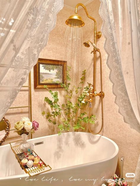 Pink Cottagecore Bathroom, Cottagecore Bathroom Aesthetic, Cottage Core Bathroom, Cottagecore Bathroom, Whimsical Bathroom, Pink Cottagecore, Cute Bathroom, Aesthetic Board, Dream House Rooms