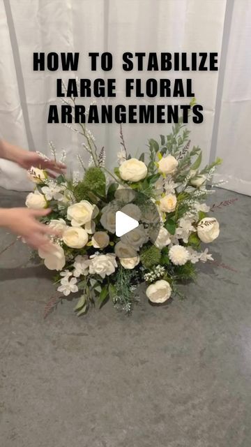 Function and Flowers on Instagram: "💡It’s so frustrating when you create a beautiful floral piece and it just tips forward, ruining the beautiful design you just created. This is a really great tip to keep in mind!   Credit: @bloomingsavvy   🌸Tag a florist that needs to see this!    Follow for more function hacks, inspiration and more.  #eventplanner #weddingplanner #wedding #events #floraldesigner #partyplanner #eventplanning #party #florist #eventdecor #eventdesign #love #weddings #eventmanagement #birthdayparty #babyshower #weddingdecor #eventorganizer #weddinginspiration #decor #bride #balloons #corporateevents #weddingday #weddingplanning #photography #floralsdecor #decoration #eventstyling #weddingphotography" Diy Floor Floral Arrangements, Diy Large Floral Arrangements, Floor Floral Arrangements, Floral Mechanics, Flower Arranging Tutorial, Diy Wedding Arch, Large Floral Arrangements, Large Flower Arrangements, Floral Swag