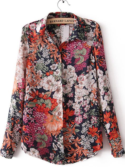 Shop Red Lapel Long Sleeve Vintage Floral Blouse online. SheIn offers Red Lapel Long Sleeve Vintage Floral Blouse & more to fit your fashionable needs. Trendy Fashion Tops Long, Pola Blus, Long Sleeve Summer Shirts, Vintage Floral Blouse, Red Floral Blouse, Chiffon Shirt Blouse, Red Long Sleeve Tops, Trendy Fashion Tops, Red Blouse