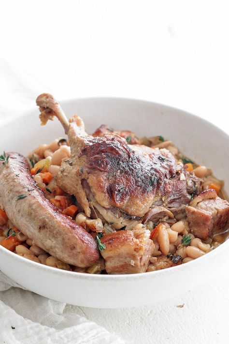 This classic French Duck Cassoulet Recipe is slow-cooked beans with vegetables and herbs that are then baked with duck confit and sausage for an unbelievable meal. Curried Lamb, Lamb Casserole, Spanish Red Wine, Spiced Lamb, Lamb Shank, Duck Confit, Braised Lamb, Lamb Shanks, Baked Vegetables