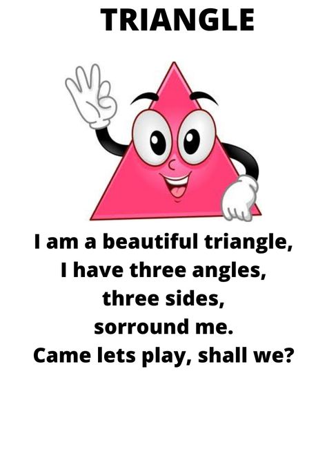 Shapes Rhymes, Pre Primary School, English Rhymes, English Poems For Kids, Nursery Rhymes Poems, Shape Chart, Shapes Worksheet Kindergarten, Nursery Rhymes Preschool, Kindergarten Songs