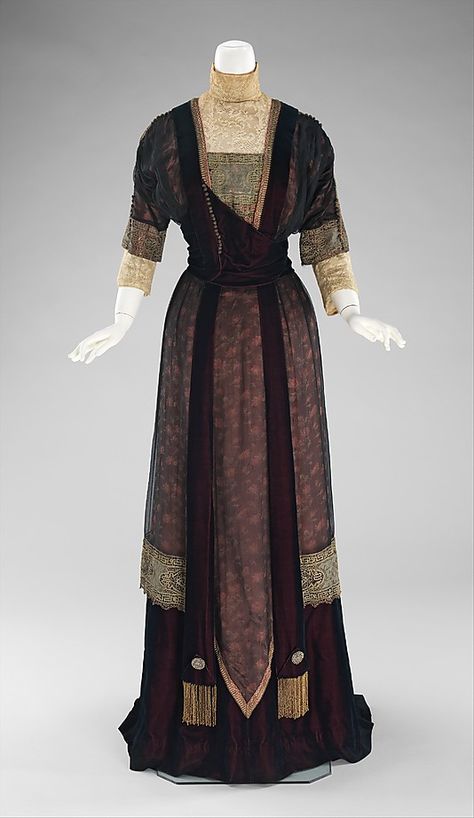 Dress, Dinner 1905-1915 Dress 1900, Cloth Patterns, Fashion 1910, Tea Gown, 1900s Fashion, 1910s Fashion, Robes Vintage, 20th Century Fashion, Edwardian Dress