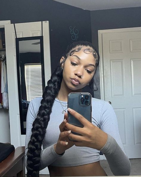 Weave Ponytail Hairstyles, Sleek Ponytail Hairstyles, Black Ponytail Hairstyles, Cute Box Braids Hairstyles, Quick Braided Hairstyles, Pretty Braided Hairstyles, Girls Hairstyles Braids, Mirror Pics, Slick Hairstyles