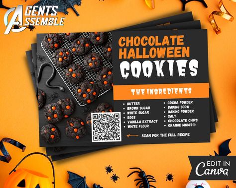 Halloween Real Estate Marketing Ideas, Chocolate Halloween Cookies, Halloween Bakery, Realtor Advertising, Marketing Gifts, Marketing Postcard, Chocolate Halloween, Halloween Cookie Recipes, Open House Real Estate