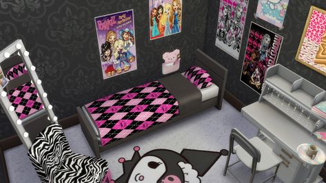 Monster High Sims 4 Cc Patreon, Sims 4 Cc Monster High Furniture, Metalhead Room, Monster High Beds, Sims Furniture, Cc Furniture, Real Monsters, Kids Bed, Sims 4 Cc Furniture