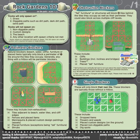 Acnh Rock Garden, Acnh Templates, Acnh Guide, How To Make Rocks, Acnh Tips, Garden 101, Animal Crossing Tips, Animal Crossing Design Codes, Zen Rock Garden