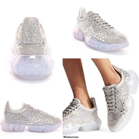 Diamond Sneakers, Daily Fashion Inspiration, Daily Fashion, Wedding Sneaker, Jimmy Choo, Wedding Shoe, Style Inspiration, Sneakers