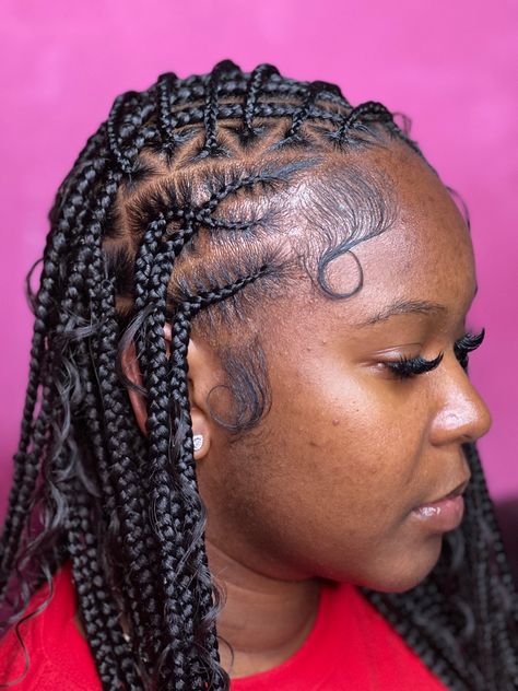 Geometric Goddess Braids, Diva Braids, Jumbo Twists, Black Hairstyle, Braided Cornrow Hairstyles, Quick Braided Hairstyles, School Hairstyles, Acrylic Nails Coffin Short, Cornrow