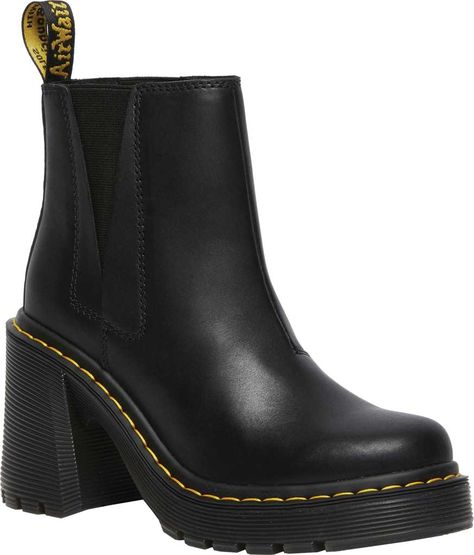 Doc Marten Chelsea Boot, Dr Martens Chelsea, Heel Chelsea Boots, Fam Photos, Dr Martens Womens, Heeled Chelsea Boots, Chelsea Boots Women, Platform Block Heels, Black Chelsea Boots