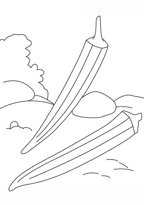 Lady Fingers Coloring Pages. Free Lady Fingers Coloring Pages For kids download and print. Ladies Finger Drawing, How To Draw Fingers, Vegetable Coloring Pages, Vector Line Art, Coloring Worksheet, Preschool Coloring Pages, Coloring Art, Drawing Color, Lady Fingers