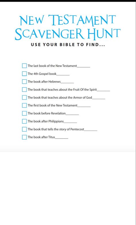 Bible Scavenger Hunt, Teen Bible Study, Bible Study Activities, Youth Bible Study, Childrens Ministry Curriculum, Verses For Kids, Bible Crafts Sunday School, Bible Worksheets, New Testament Bible