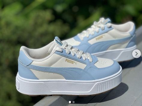 PUMAAA Light Blue and White 💙🤍 #Puma #Fashion Light Blue Basketball Shoes For Streetwear, Light Blue Low-top Basketball Shoes For Light Sports, Light Blue Nike Lace-up Sneakers, Casual Blue Puma Sneakers, Puma Blue, Blue Puma Shoes, Color Celeste, International Clothing, Nice Shoes