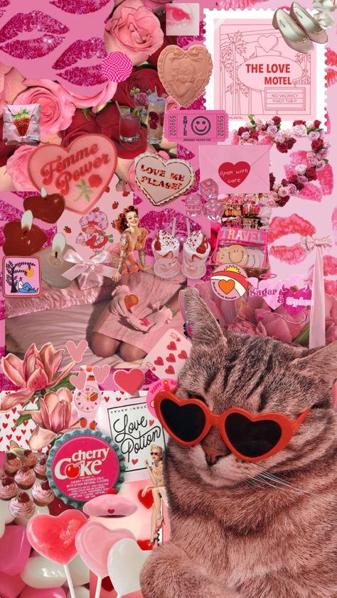 #pink #pinkaesthetic #love #heart #aesthetic #collage #art #color Iphone Girly Wallpaper Aesthetic, Pink Velvet Aesthetic, Love Core Aesthetic Wallpaper, Shades Of Pink Aesthetic, Trendy Phone Wallpaper Patterns, Love Heart Aesthetic, Pink Collages Aesthetic, Cute Collages, Pink Collage Wallpaper