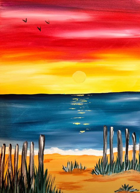 Acrylic Sunset Painting Ideas, Acrylic Sunset Painting, Sunset Painting Ideas, Acrylic Sunset, Sunset Painting, Painting Ideas