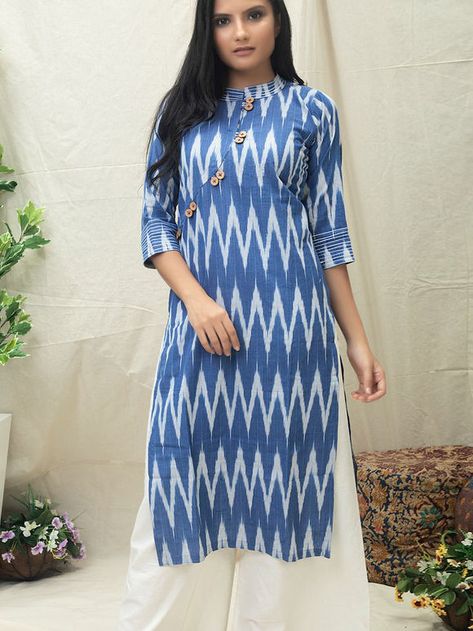 Ikkat Kurta Designs Latest, Ikkat Kurti Designs, Ikkat Kurta Designs, Kurti Design Latest, Long Kurta Designs, Designs Kurti, Latest Kurti Designs, Kurti Neck Design, डिजाइनर कपड़े