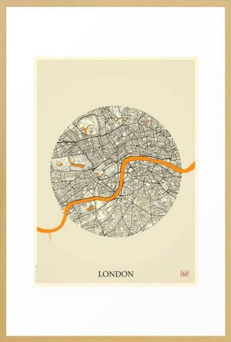 Top 10 Popular London Framed Artworks. London Map Moon Framed Art Print 2 Cool Map Design, London Map Art, Graphic Map, Map Poster Design, Map Frame, London Artwork, Maps Posters, City Maps Design, Map Quilt