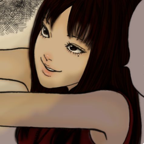 Modern Anime Art, Cute Dark Outfits Aesthetic, Tomie Matching Pfp, Anime Drawing Wallpaper, Short Brown Hair Pfp, Brown Hair Cartoon Pfp, Brown Hair Pfp Cartoon, Tomie Junji Ito Pfp, In Love Pfp