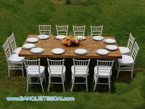 Combinación de mesa campirana con silla tiffany Furniture Sets, Outdoor Furniture Sets, Table Settings, Baby Shower, Outdoor Furniture, Shower, Outdoor Decor, Furniture, Home Decor