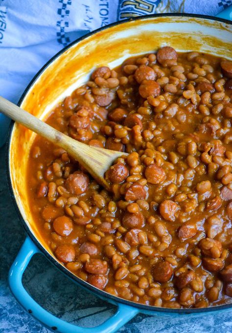 Beanie Weenie Recipe, Beanie Weinie Recipe, Beenie Weenie Recipes, Beany Weenie Recipes, Homemade Beanie Weenies, Beanies And Weenies Recipes, Beenie Weenie Crockpot, Beenie Weenie Recipe, Pork And Beans With Hot Dogs