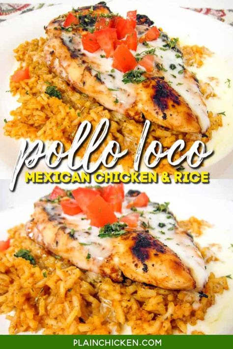 Mexican Chicken Over Rice, Chicken Pollo Loco, Pollo Chicken Mexican, Mexican Pollo Loco Chicken Recipe, Chicken Pollo Mexican, El Pollo Loco Rice Recipe, Pollo Loco Mexican Chicken And Rice, Pollo Loco Recipe, Pollo Loco Chicken Recipe