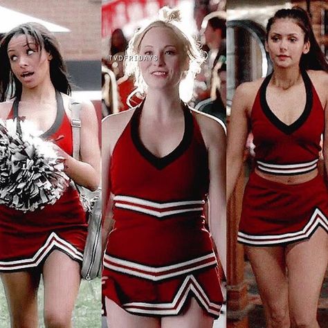 Paris Morgan, Blood Infection, Vampire Diaries Outfits, Cute Group Halloween Costumes, Vampire Diaries Poster, Trio Halloween Costumes, Hot Halloween Outfits, Cheerleader Costume, Vampire Diaries Wallpaper