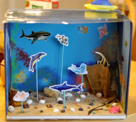 Except we're making a diorama with farm animals instead! Ecosystems Diorama, Ocean Diorama, Biomes Project, Diorama Kids, Ecosystems Projects, Habitats Projects, Ocean Habitat, Ocean Projects, Ocean Ecosystem