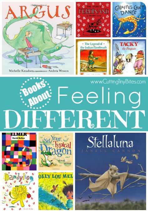 Books for kids about feeling different. Help kids learn to love what makes them unique! Brief reviews of each. Books About Feelings, Easy Books, Read Alouds, Preschool Books, Books For Kids, Classroom Library, Children's Literature, Chapter Books, School Counselor