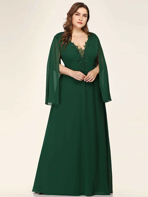 Plus Size Evening Dress, Summer Formal Dresses, Long Summer Dresses Maxi, Green Evening Dress, A Line Evening Dress, Evening Dresses Online, Evening Dresses Plus Size, Ruffle Long Sleeve, Dresses 2020