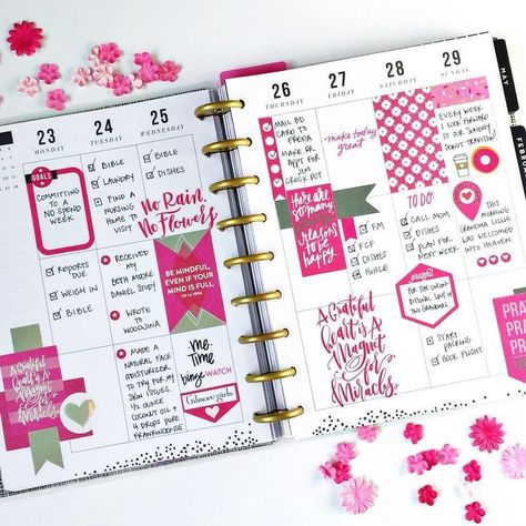 Create 365 Happy Planner, Girly Planner, Diy Planners, Happy Planners, Planner Spreads, Happy Planner Layout, Planner Layouts, Mambi Happy Planner, Creative Planner