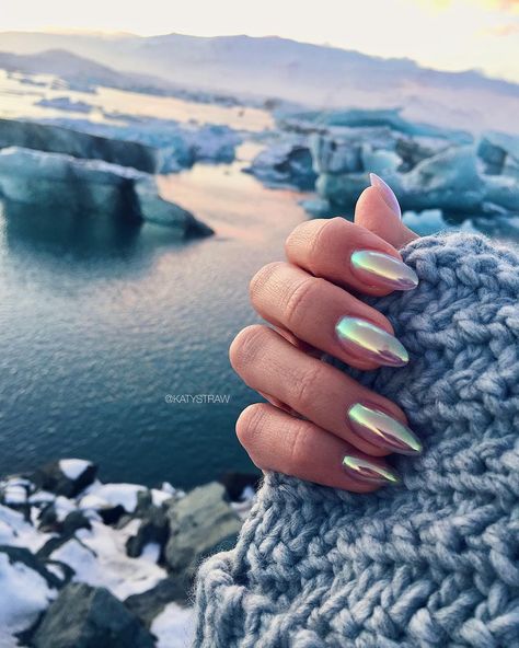 Iceland  #gelnails #auroraborealis #northernlights #katystraw #sheffieldnails #eccyroad #nailartaddict Iceland Nails, Nail Art For Girls, Colorful Nail Art, Pointed Nails, Nail Design Inspiration, Minimalist Nails, Chrome Nails, Perfect Nails, Love Nails