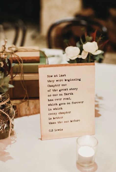 Bookworm Wedding Ideas, Book Decor For Wedding, Book Nerd Wedding Ideas, Love Story Themed Party, Poetry Wedding Theme, Poetry Themed Wedding, Book Themed Bridal Shower Ideas Decor, Books As Wedding Decor, Poetry Party Ideas