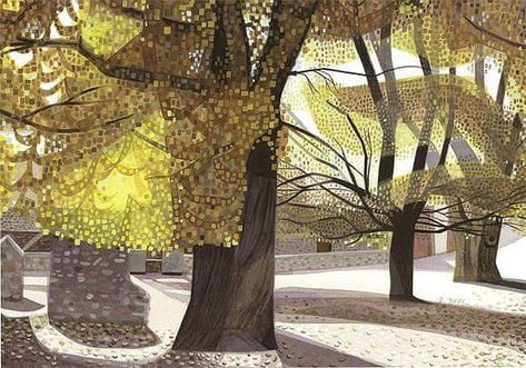 Jill Mcelmurry, British Landscape, Painting Collage, Nature Drawing, Background Art, Tree Drawing, Naive Art, Watercolor Sketch, Environment Concept Art