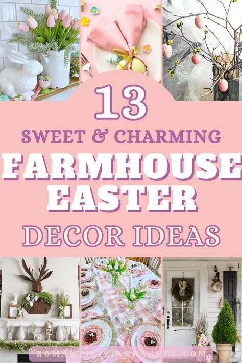 Farmhouse Easter Decor Ideas Farmhouse Easter Table Decor, Easter Shelf Decor Ideas, Easter Mantel Ideas, Easter Mantle Decor Ideas, Easter Decorations Mantle, Farmhouse Easter Decor Ideas, Easter Farmhouse Decor, Easter Mantle Ideas, Easter Mantel