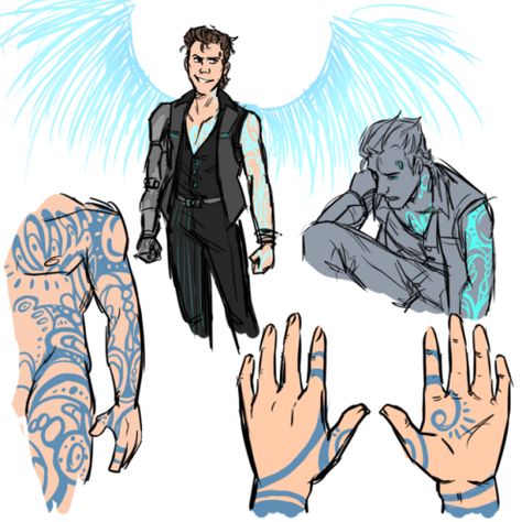 Borderlands Rhys Fanart, Borderlands Siren Tattoo, Borderlands Siren, Rhys Tattoo, Borderlands Rhys, Rhys Strongfork, Borderlands Tattoo, Rhys Borderlands, Handsome Jack Borderlands