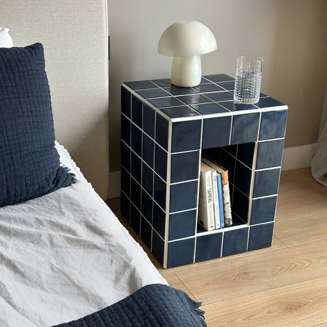 Tiled Nightstand, Como Grid Design products are %100 handmade which creates a modern atmosphere in living spaces. This product can be used as bookshelf, side table, accent table, nightstand, and product displayer in a store. ATTENTION! Since the product is entirely handmade, there may be minor workmanship errors and have minor size differences. This product is also not suitable for outside usage, especially in colder temperatures. Checkered Side Table, Tiled Nightstand, Tile Nightstand, Tiled Bedside Table, Night Table Diy, Tiled Furniture, Tile Side Table, Tiled Table, Apartment Furniture Layout