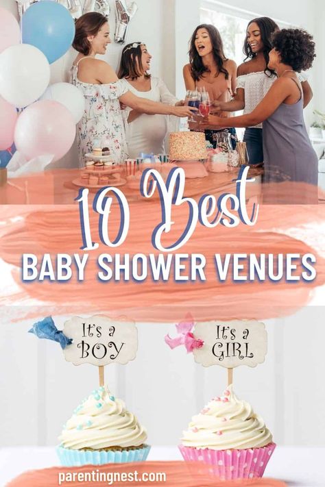 Looking for the perfect baby shower venue? Check out our list of the 10 best baby shower locations, from outdoor baby showers to the best locations for a baby shower on a budget - there's something for everyone! Baby Shower Location Ideas, Baby Shower Venue Ideas, Baby Shower On A Budget, Shower On A Budget, Backyard Baby Showers, Baby Shower Host, Online Baby Shower, Baby Shower Venues, Baby Shower Prizes